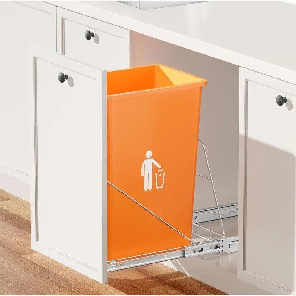 Pull Out Trash Can Under Cabinet,Heavy Duty Slide-Out Cabinet Kit,